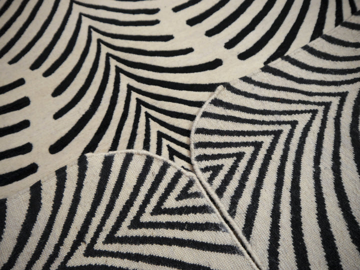 Art Deco Design Zebra Rug hand-knotted wool