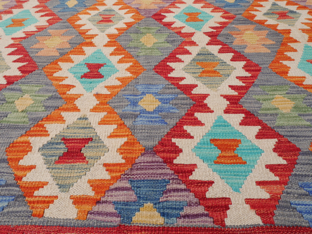 Kilim Rug 7 x 10 ft Arijana Afghan hand-woven flatweave