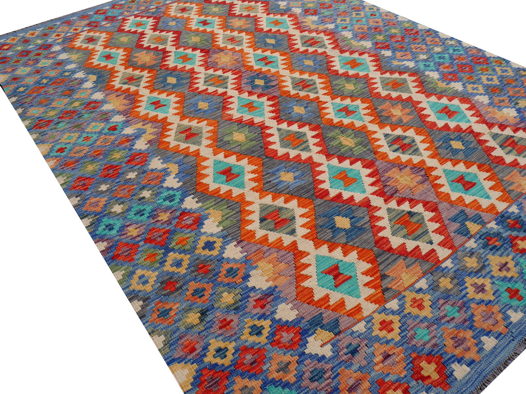 Kilim Rug 7 x 10 ft Arijana Afghan hand-woven flatweave