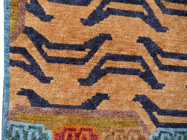 Tibetan Tiger Rug 6 x 3 ft hand-knotted Exclusive Tibetan Tiger rug, hand-knotted from wool.