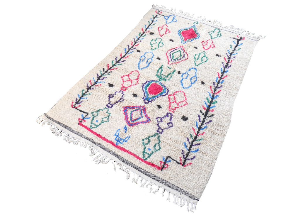 Azilal Berber rug Morocco 7.6 x 4.8 ft Moroccan carpet