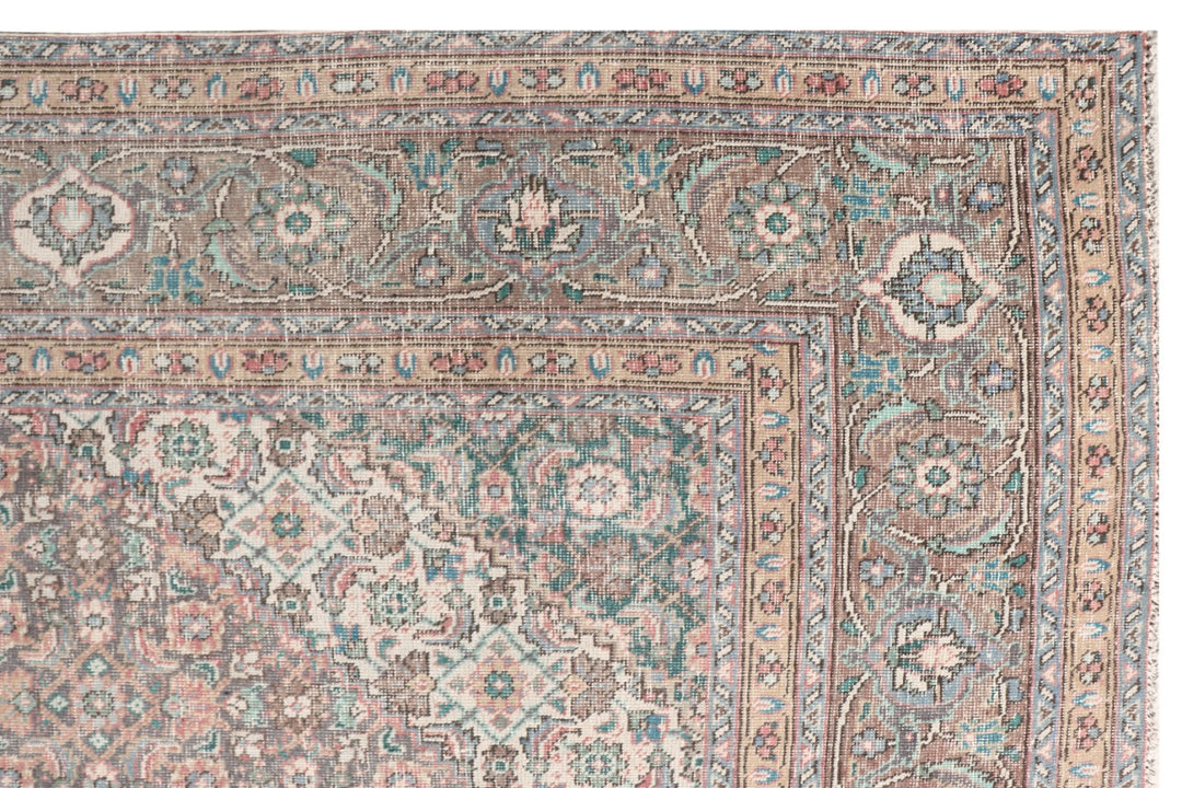 11’5 x 8’2 Classic Vintage Rug Muted Red Beige, Red, Green & Brown
