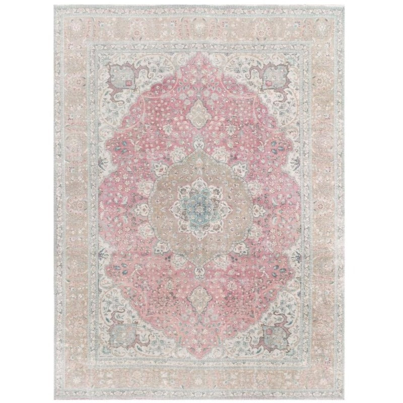 Muted Classic 12'7 X 9'8 Antique Distressed Area Rug