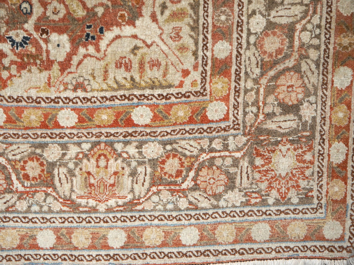 Tabriz Antique Rug 6 x 4 ft Haji Jalili Muted Vintage