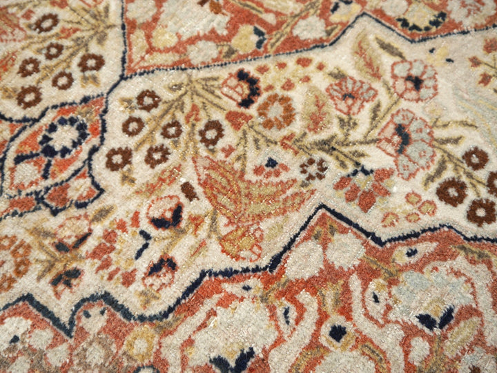 Tabriz Antique Rug 6 x 4 ft Haji Jalili Muted Vintage
