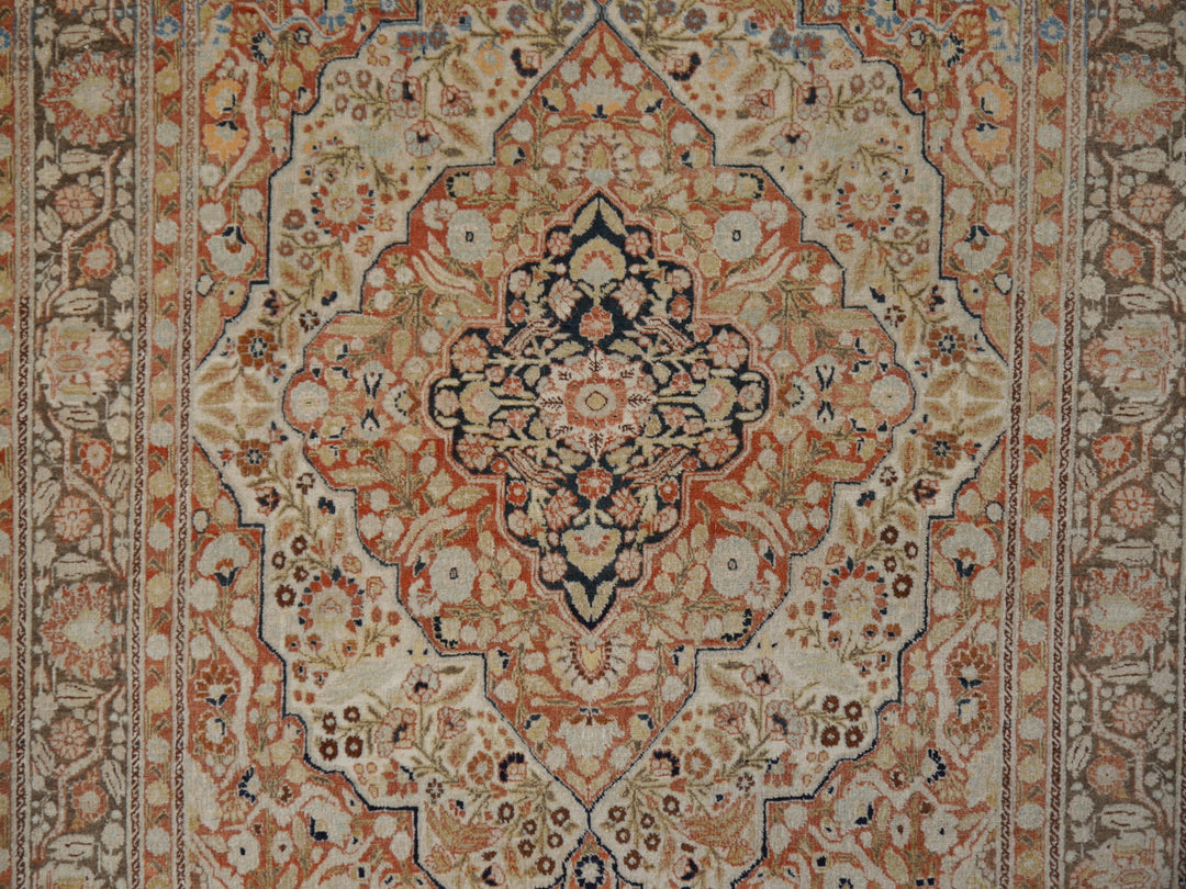 Tabriz Antique Rug 6 x 4 ft Haji Jalili Muted Vintage