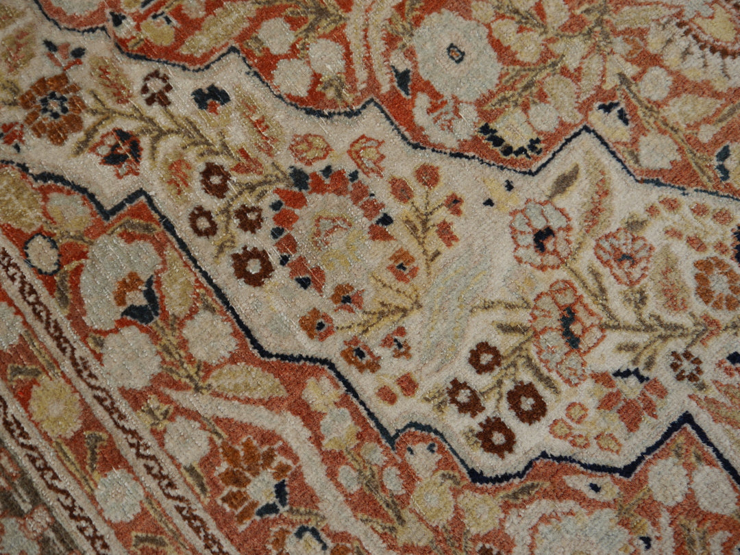 Tabriz Antique Rug 6 x 4 ft Haji Jalili Muted Vintage