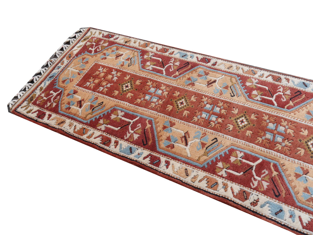 Hallway runner rug 9 x 2.7 ft hand knotted Turkish Melas