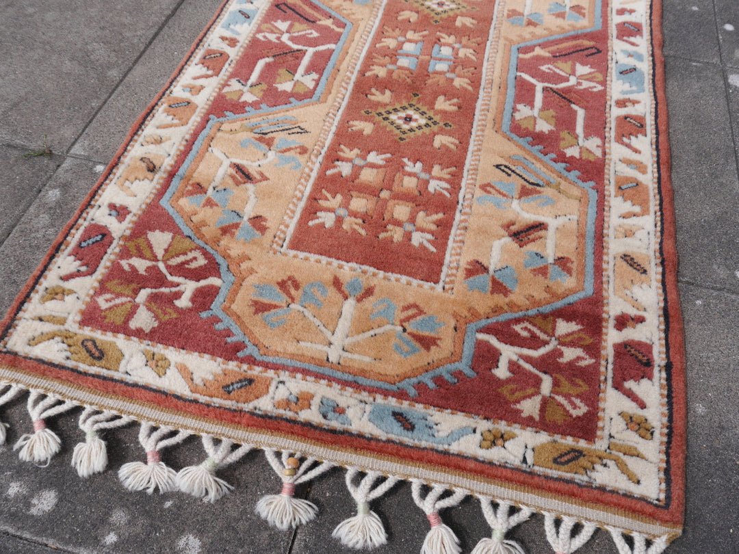 Hallway runner rug 9 x 2.7 ft hand knotted Turkish Melas