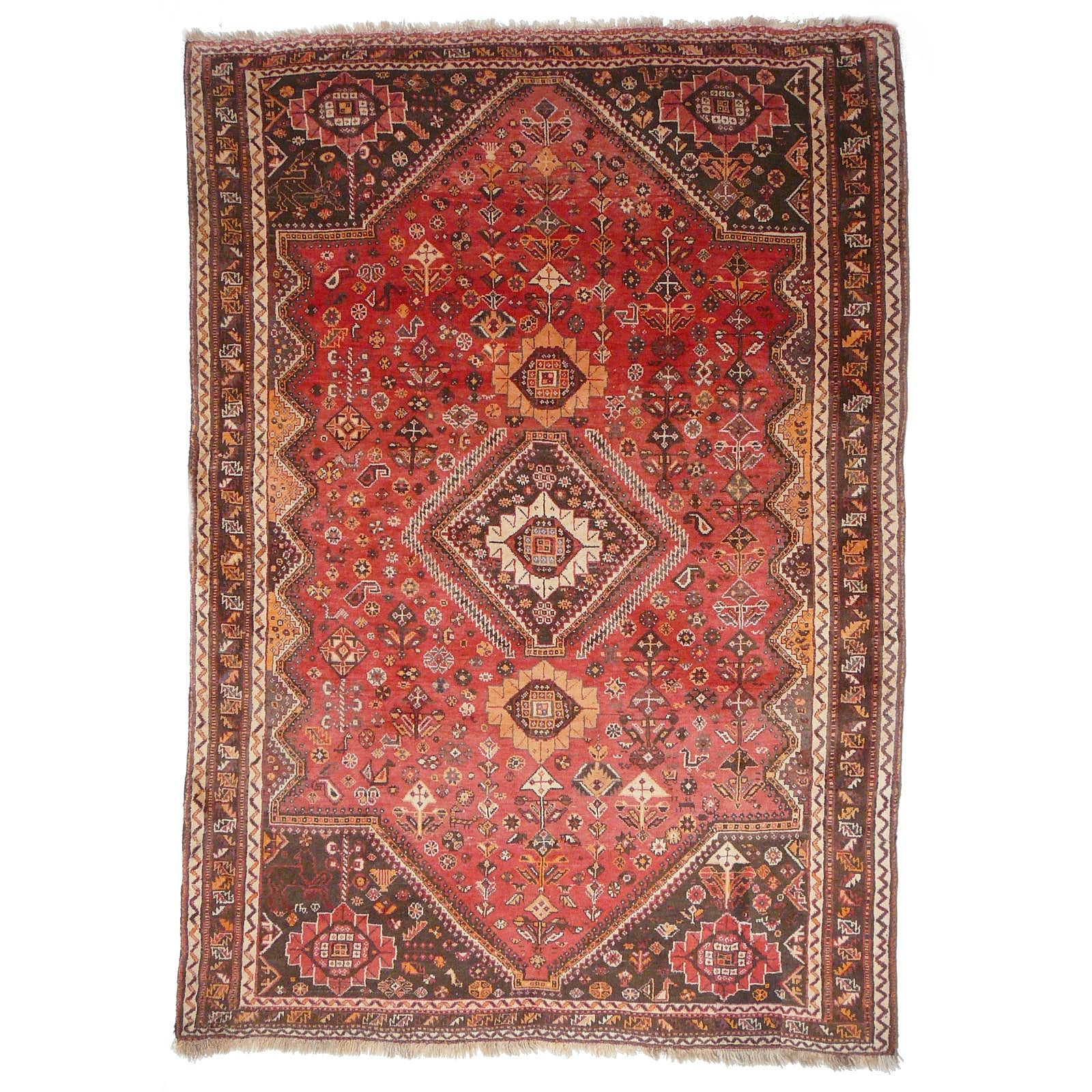 ラグ・カーペット Antique qashqai rug Late 18th Century Antique Persian Qashqai Rug 4'9'' x 6'4