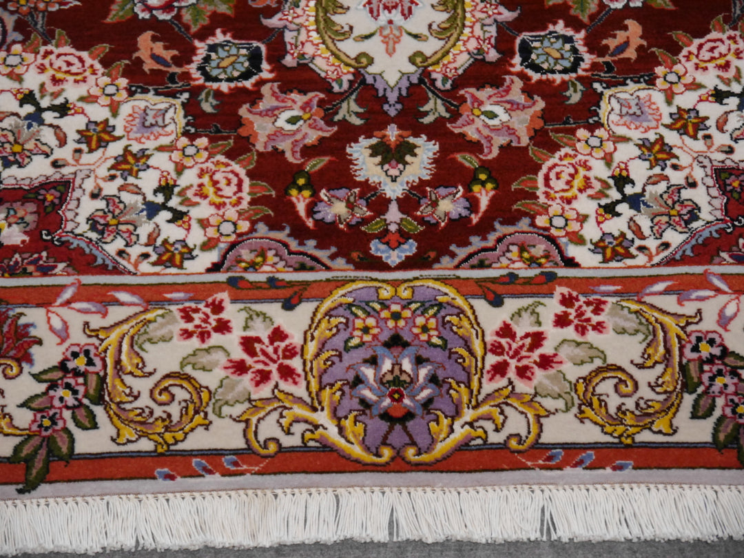 Tabriz rug border and fringe detail – 12250