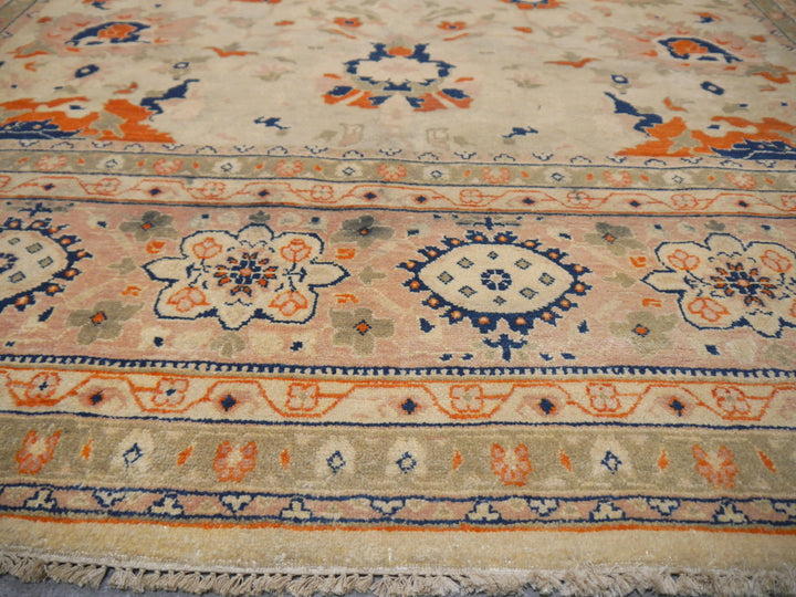 Ziegler Rug 250x300 8x10 ft Antique Sultanabad  design area rug in beige, sage, blue and orange for living room, dining room, bedroom or office. Ziegler Tapis Teppich 