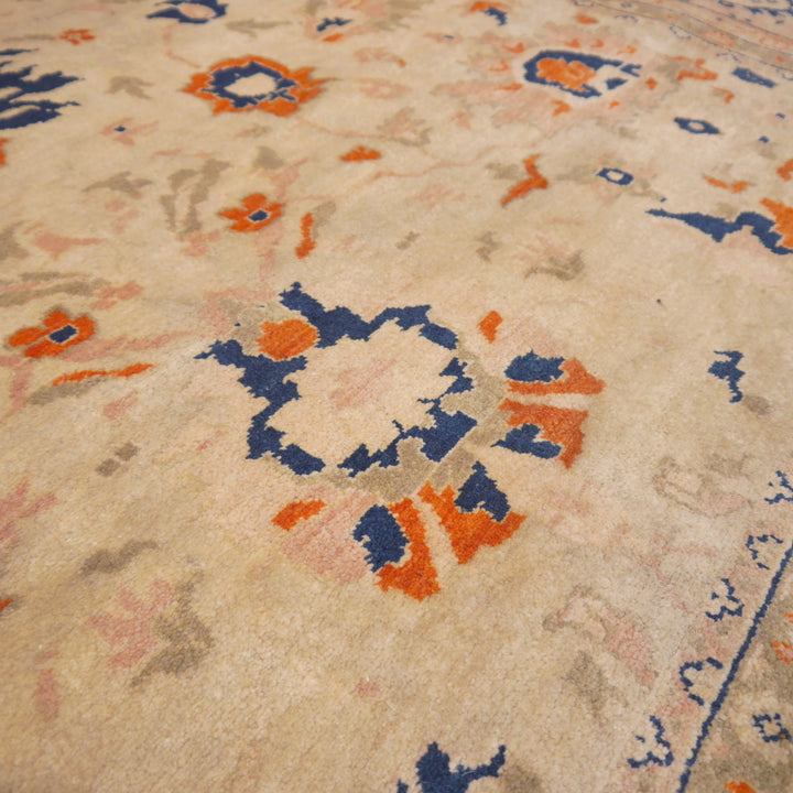 Ziegler Rug 250x300 8x10 ft Antique Sultanabad  design area rug in beige, sage, blue and orange for living room, dining room, bedroom or office. Ziegler Tapis Teppich 