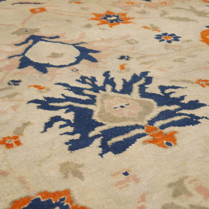 Ziegler Rug 250x300 8x10 ft Antique Sultanabad  design area rug in beige, sage, blue and orange for living room, dining room, bedroom or office. Ziegler Tapis Teppich 