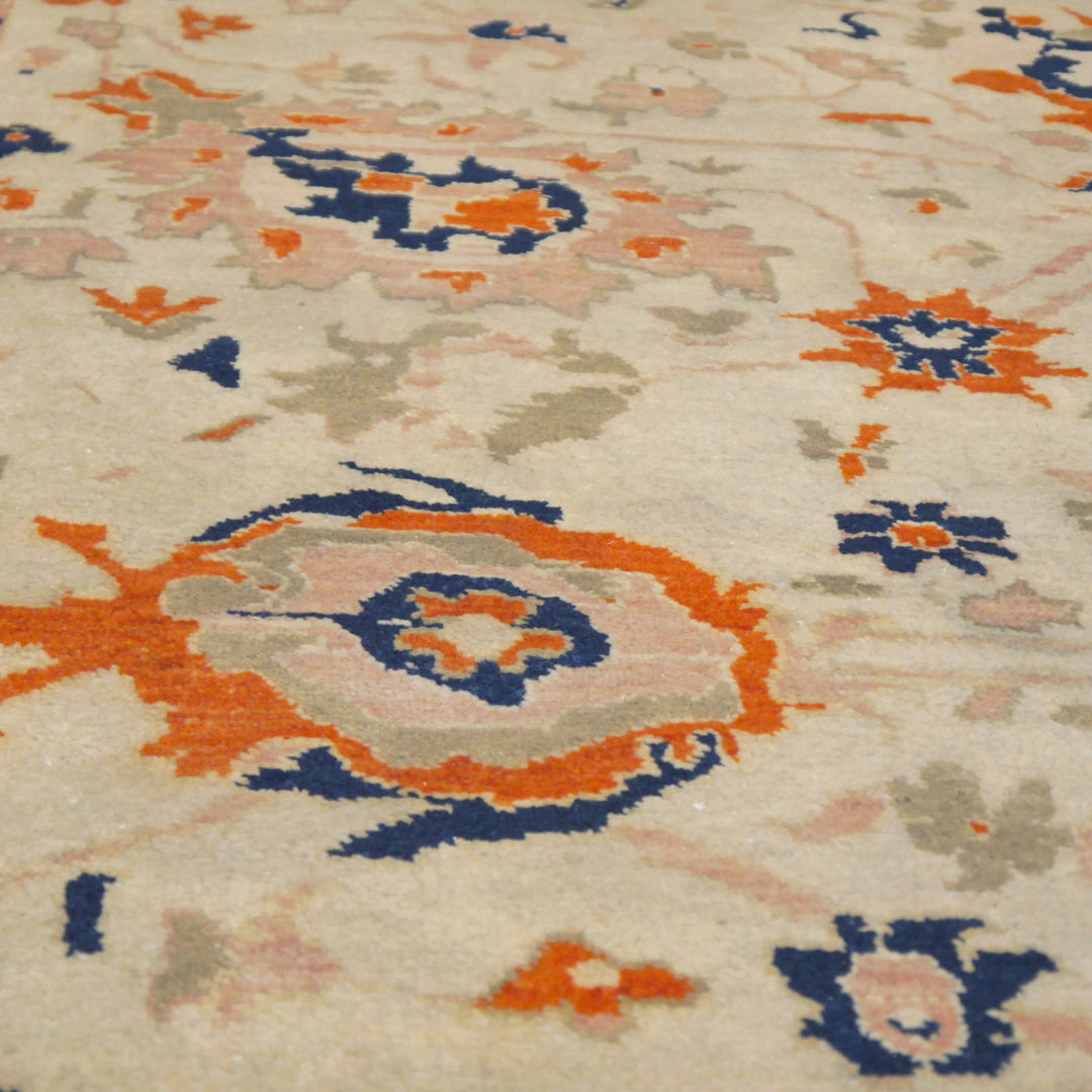 Ziegler Rug 250x300 8x10 ft Antique Sultanabad  design area rug in beige, sage, blue and orange for living room, dining room, bedroom or office. Ziegler Tapis Teppich 
