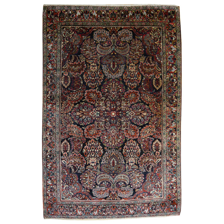 Sarouk blue antique rug 6.5 x 4.1 ft / 198 x 125 cm 14018