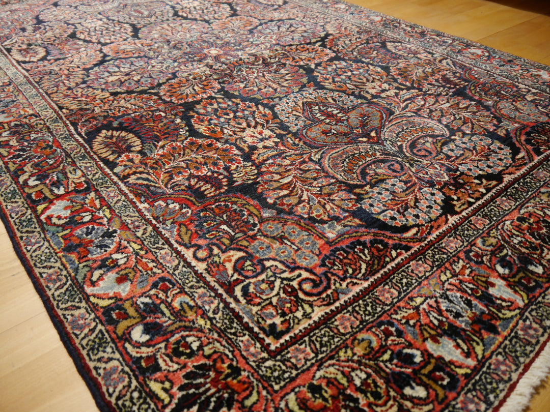 Sarouk blue antique rug 6.5 x 4.1 ft / 198 x 125 cm 14018