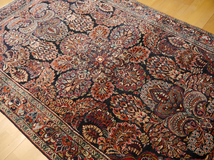 Sarouk blue antique rug 6.5 x 4.1 ft / 198 x 125 cm 14018