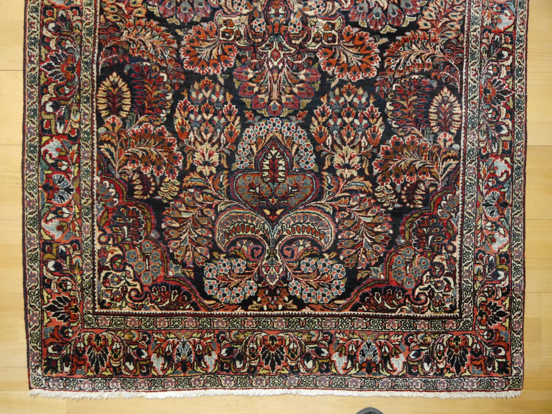 Sarouk blue antique rug 6.5 x 4.1 ft / 198 x 125 cm 14018