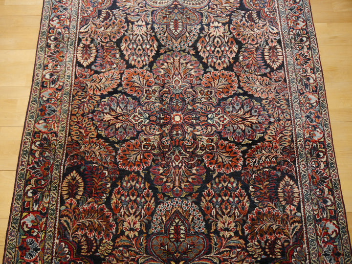 Sarouk blue antique rug 6.5 x 4.1 ft / 198 x 125 cm 14018