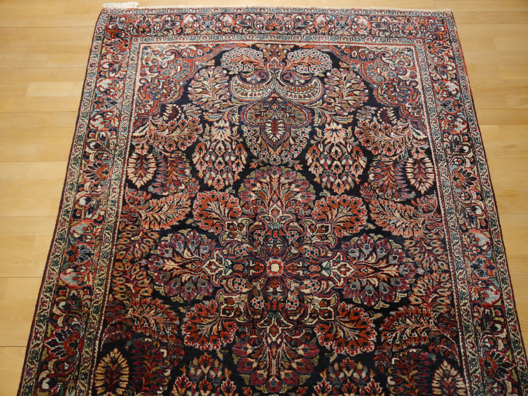 Sarouk blue antique rug 6.5 x 4.1 ft / 198 x 125 cm 14018
