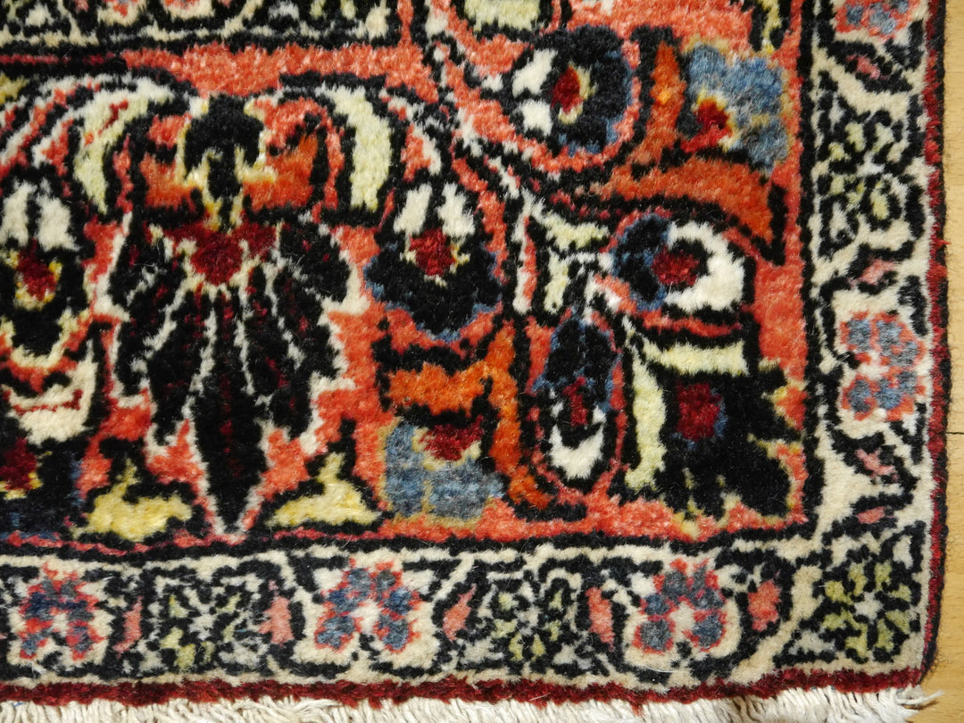 Sarouk blue antique rug 6.5 x 4.1 ft / 198 x 125 cm 14018