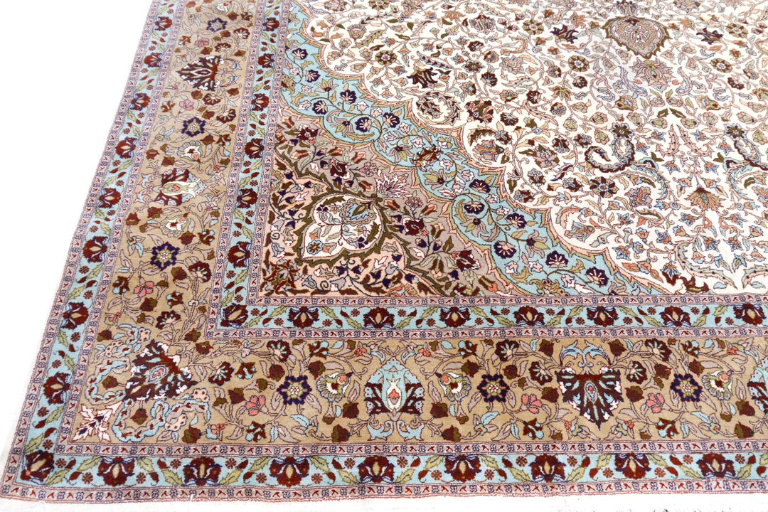Hereke palace rug — back of the rug showing hand-knotted structure