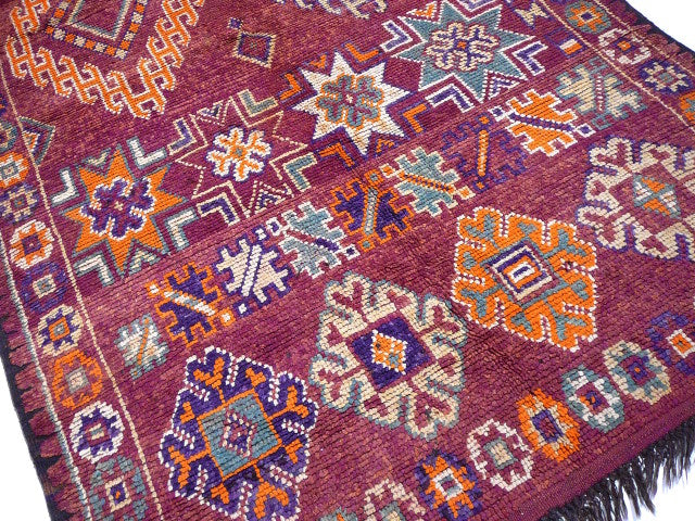 Boujad Berber rug — free-form tribal geometry detail