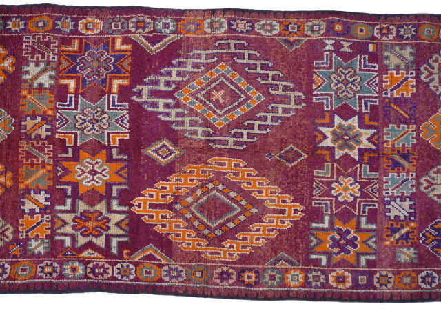 Boujad Berber rug — corner and fringe detail