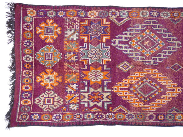 Boujad Berber rug — blue field area detail
