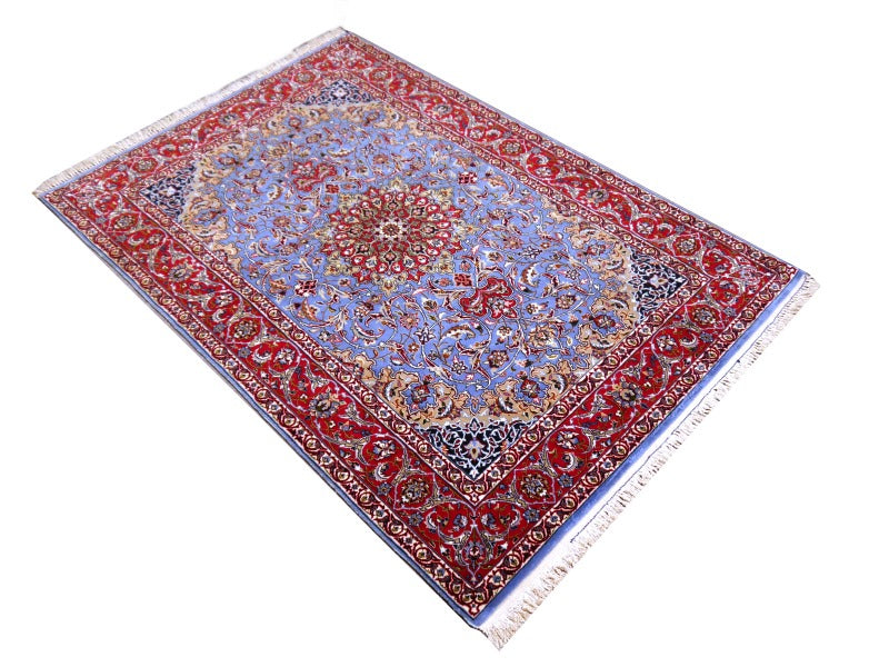 Persian Isfahan Rug 170 x 110 cm wool and silk super fine - total 2