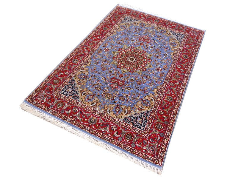 Persian Isfahan Rug 170 x 110 cm wool and silk super fine - total 3