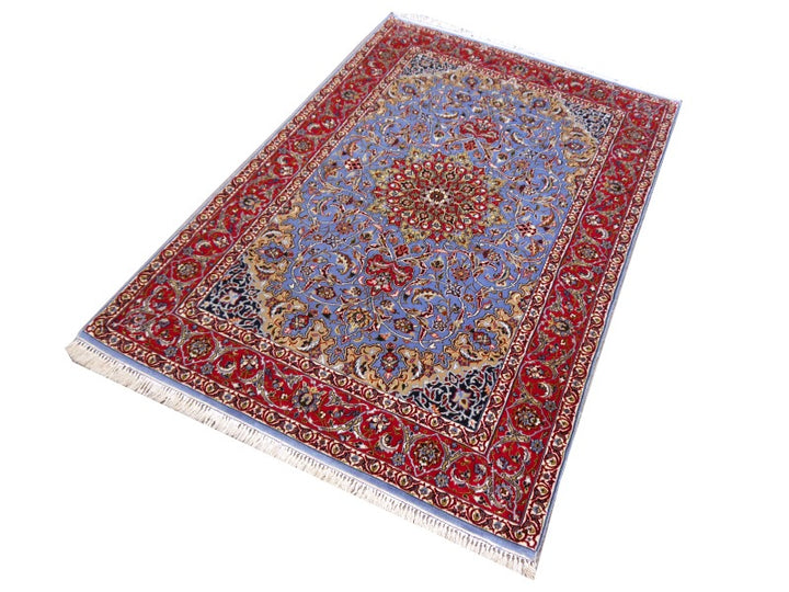 Persian Isfahan Rug 170 x 110 cm wool and silk super fine - total 3