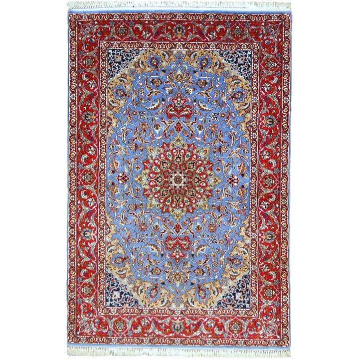 Persian Isfahan Rug 170 x 110 cm wool and silk super fine - total