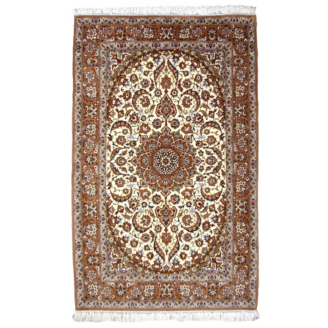 Discover the exquisite Isfahan Persian rug that exudes the highest Luxury through its masterful craftsmanship and noble materials.  Living or dining room, bedroom. 14427