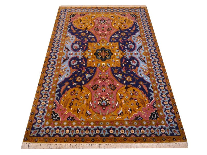 Rug with Petag Tabriz Design 6 x 4 ft hand-knotted