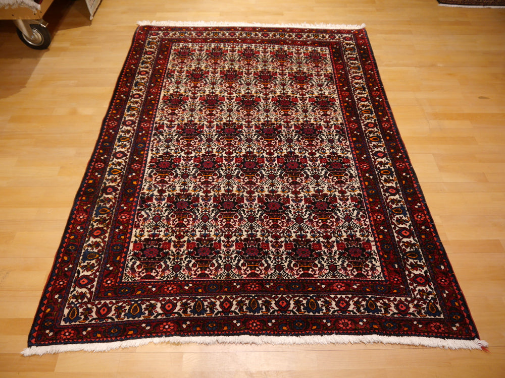 Abadeh Persian Rug 208x150 cm (6.82x4.92 ft) – Semi Antique Vintage Hand-Knotted Wool Carpet (1950s/60s)