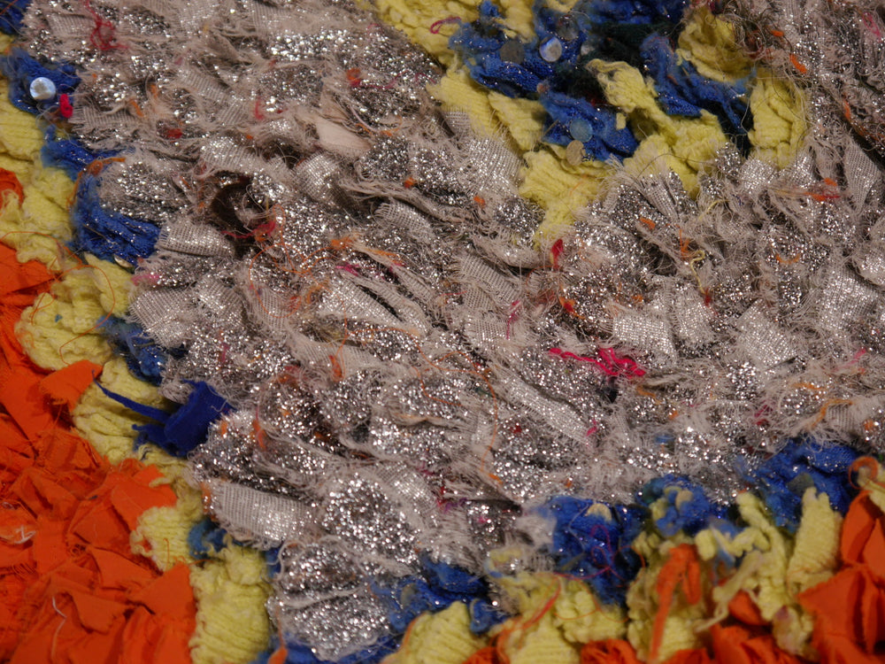 Khozema Berberteppich – Detail Recycle-Textil-Struktur