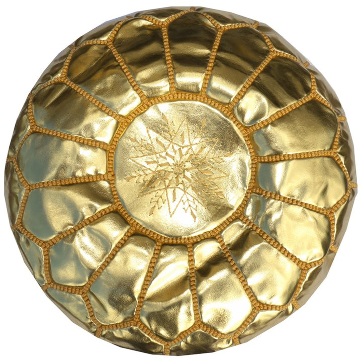 15167 Moroccan Pouf Gold Footstool Ottoman Lounge Furniture