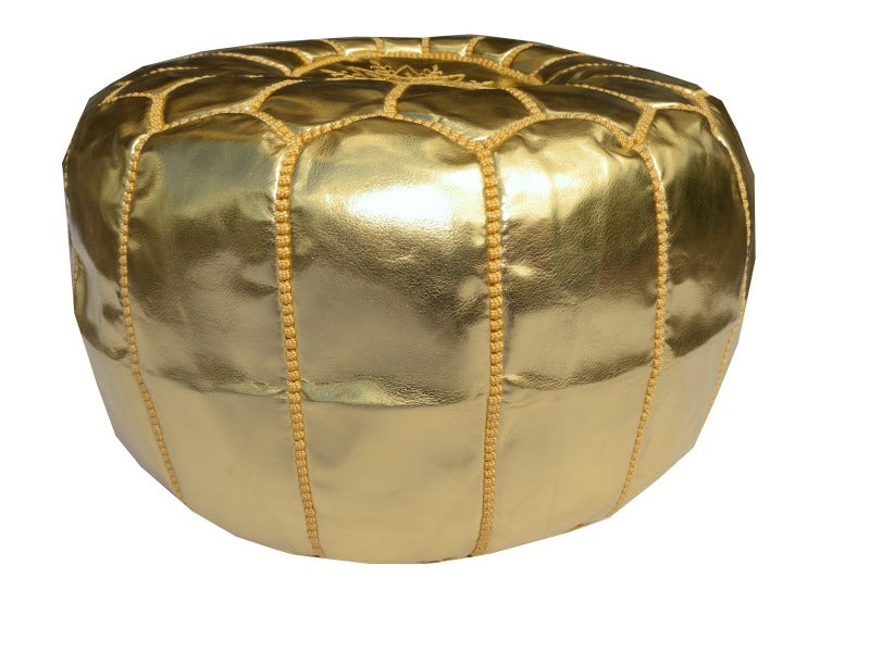 15167 Moroccan Pouf Gold Footstool Ottoman Lounge Furniture