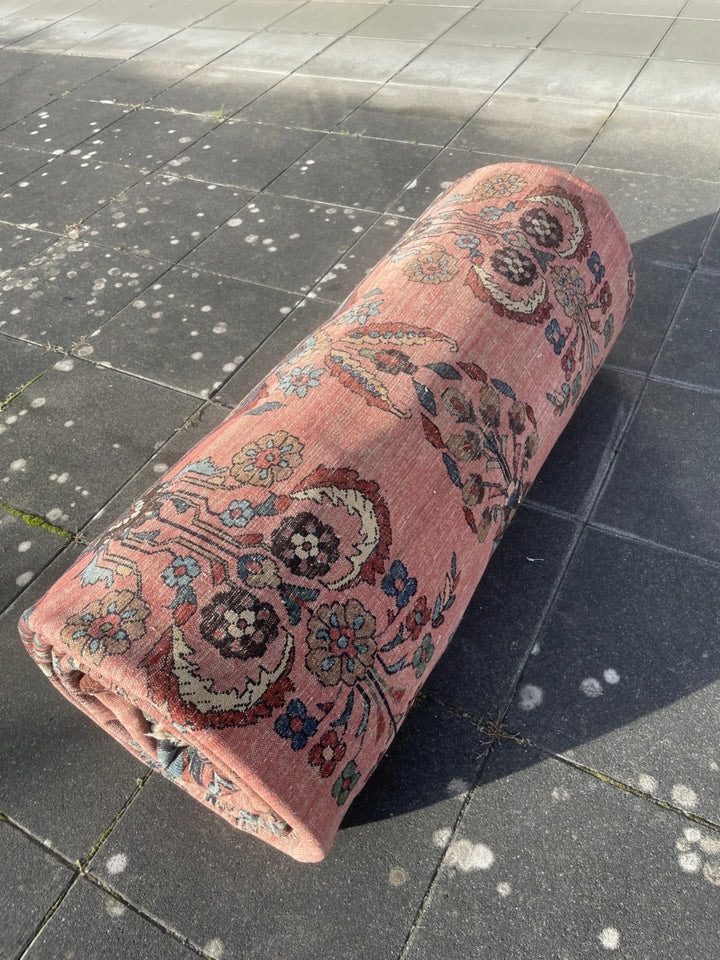 Antique Sarouk carpet selvedge and fringe detail – 15199
