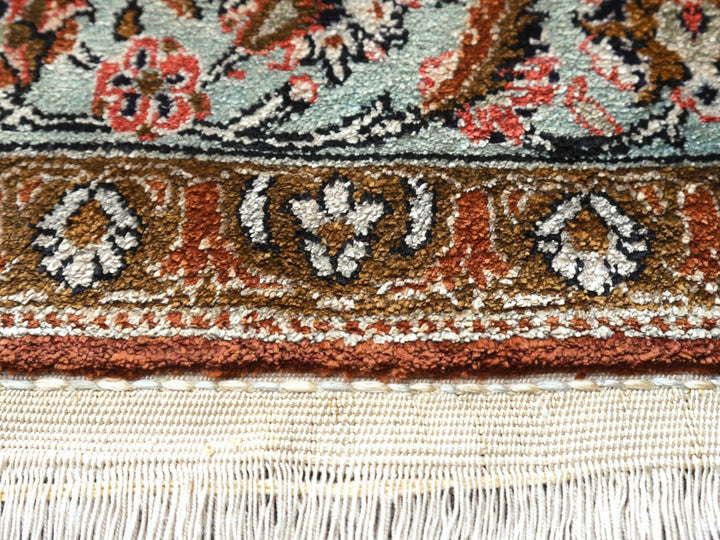 Qum Ghom Silk Classic Medaillon Rug hand-knotted super fine 5.8 x 3.8 ft - 178 x 108 cm.