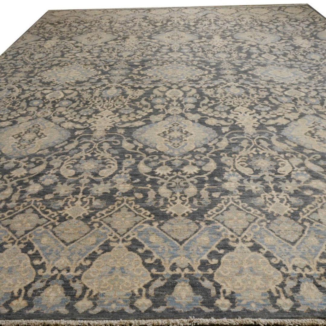 Ariana 8x10 Khotan Design Rug 8 x 10 ft Ziegler Charcoal Grey Beige| tapis ariana 250x300 | Ariana Teppich 300 x 250 cm | Ziegler Teppich fein 15558