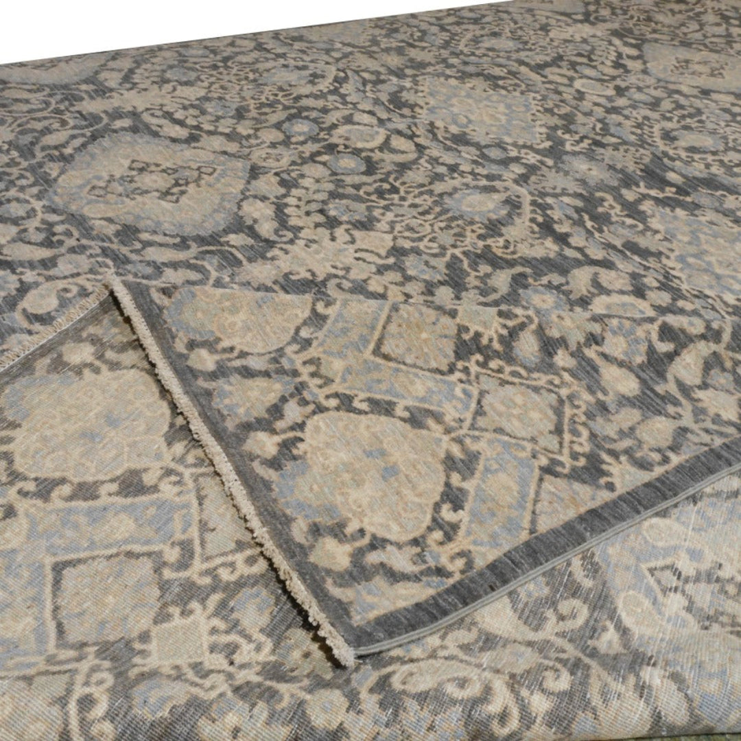 Ariana 8x10 Khotan Design Rug 8 x 10 ft Ziegler Charcoal Grey Beige| tapis ariana 250x300 | Ariana Teppich 300 x 250 cm | Ziegler Teppich fein 15558