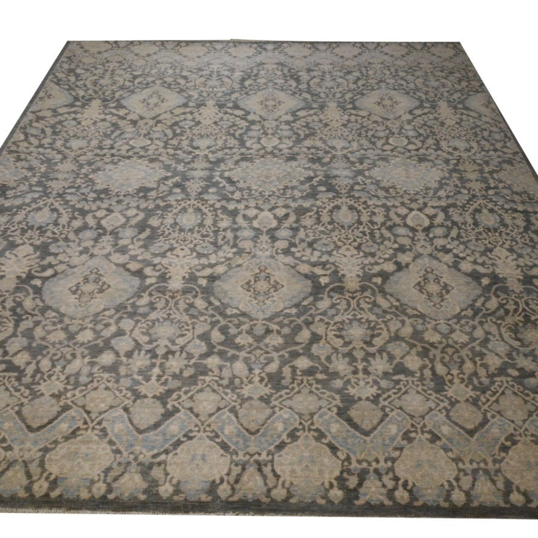 Ariana 8x10 Khotan Design Rug 8 x 10 ft Ziegler Charcoal Grey Beige| tapis ariana 250x300 | Ariana Teppich 300 x 250 cm | Ziegler Teppich fein 15558