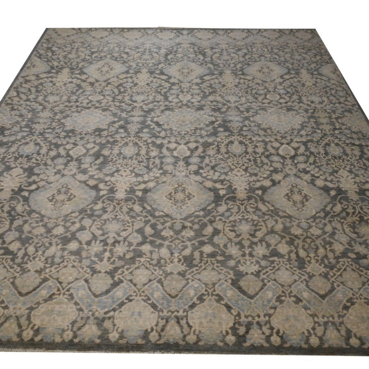 Ariana 8x10 Khotan Design Rug 8 x 10 ft Ziegler Charcoal Grey Beige| tapis ariana 250x300 | Ariana Teppich 300 x 250 cm | Ziegler Teppich fein 15558