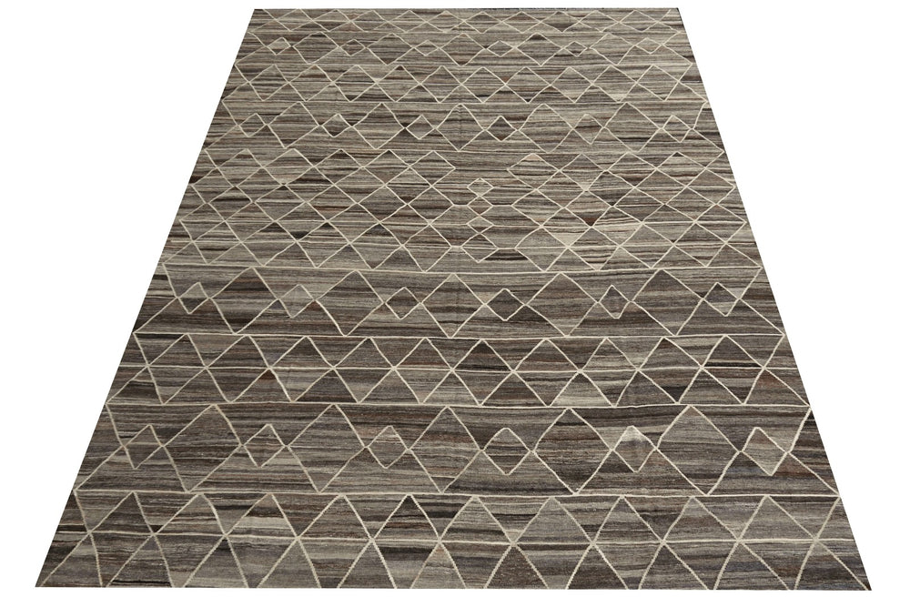 Djoharian Collection Kilim ROXANNE Palatial rug oversize large room size 17 x 12 ft gray brown beige Swedish Scandinavian Style