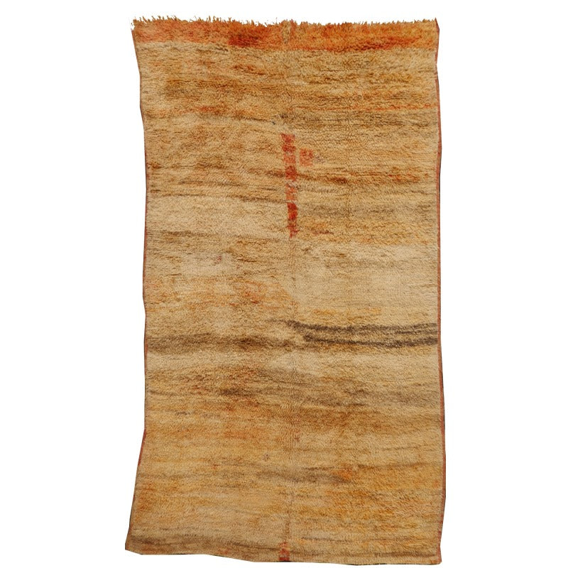 Vintage Beni Mguild Berber rug 315 × 185 cm in pale gold — full overview