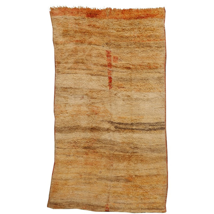 Vintage Beni Mguild Berber rug 315 × 185 cm in pale gold — full overview