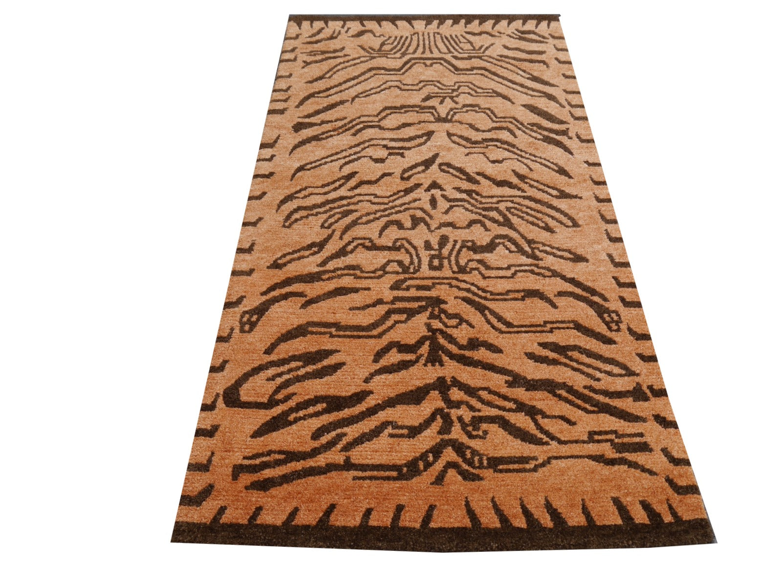 Tibetan Tiger Rug 6 × 3 (180 × 90 cm) Khaden Wool | Djoharian